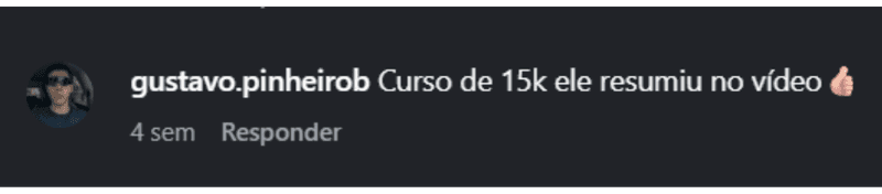 gustavo.pinheirob: Curso de 15k ele resumiu no vídeo.